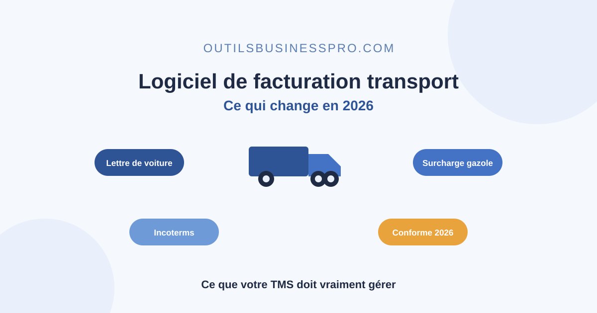 Logiciel de facturation transport, ce qui change