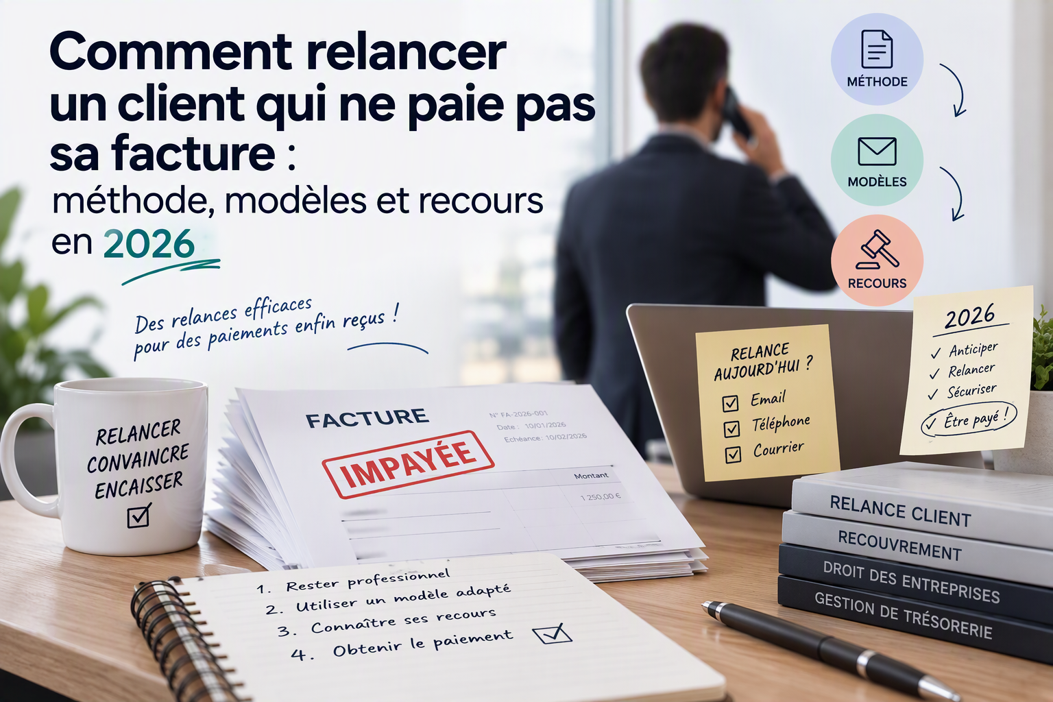 Comment relancer un client qui ne paie pas sa facture : méthode, modèles et recours en 2026