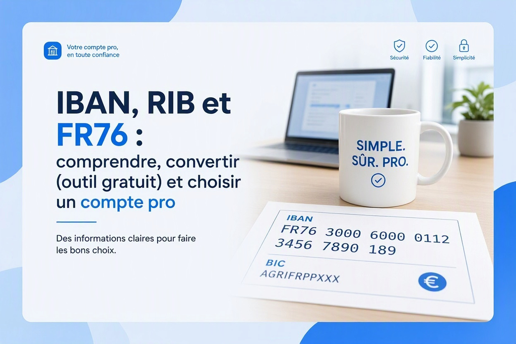 IBAN, RIB et FR76 : comprendre, convertir (outil gratuit) et choisir un compte pro