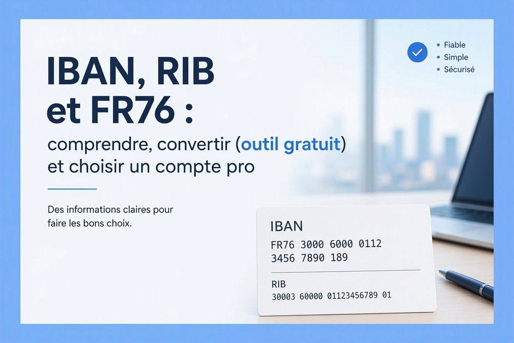IBAN, RIB et FR76 : comprendre, convertir (outil gratuit) et choisir un compte pro